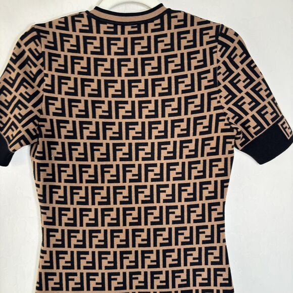 Fendi Logo Pattern Knit Dress - Picture 10 of 10